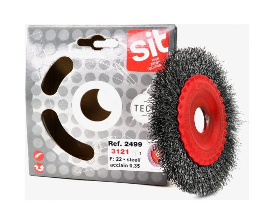 Щетка дисковая 125x8х22.2 мм, гофрированная сталь 0.35 мм для УШМ SIT 2499 – изображение 4