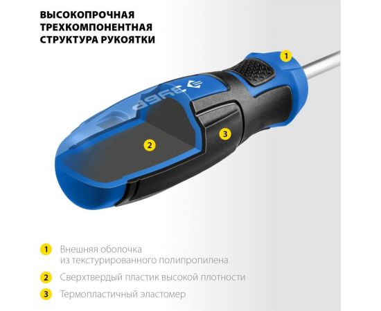 Набор: реверсивная и Т-образная отвертки с насадками 29 шт ЗУБР Компакт-Т29 25168-H29_z01 – изображение 4