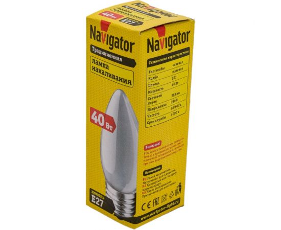 Лампа Navigator ДС 40вт B35, 230 в. Е27, 94326 – изображение 4
