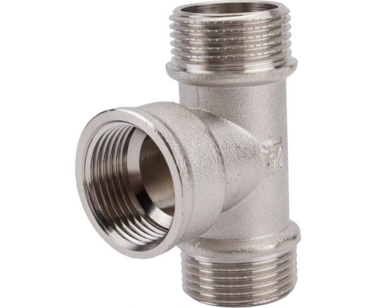 Тройник STI латунный Ду20 (3/4") Н-В-Н никелированный D190-00076 – изображение 5