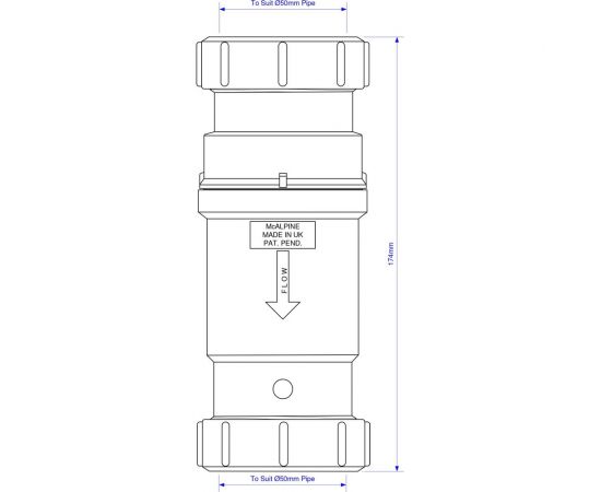 Сифон McAlpine тип сухой гидрозатвор 50-50 мм (пакет) MRNRV50C-PB – изображение 5