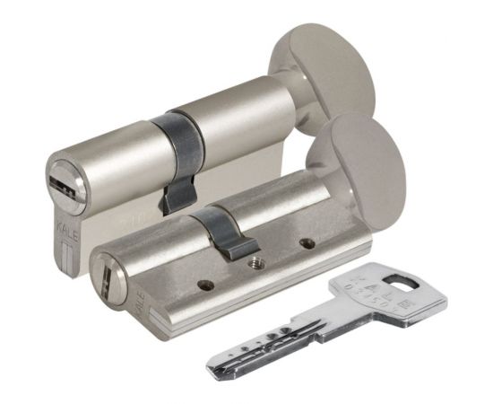 Цилиндровый механизм с вертушкой KALE KILIT 164 DBM-E/80 (35+10+35) мм, никель, 5 кл. 26559 