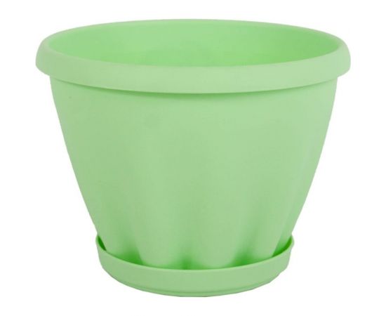 Горшок с поддоном Материя Пластика Знатный зеленый, диам. 225 мм, 3.9 л 042771 