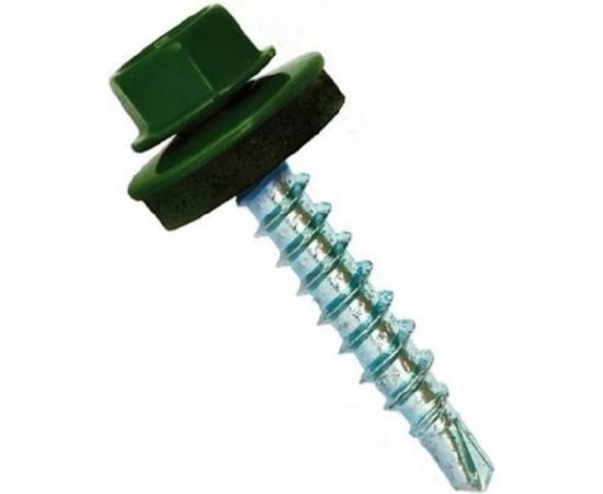 Кровельные саморезы ВИРТУОЗ 5,5х32 мм, RAL 6005, зеленый мох, 150 шт. 600-23964 