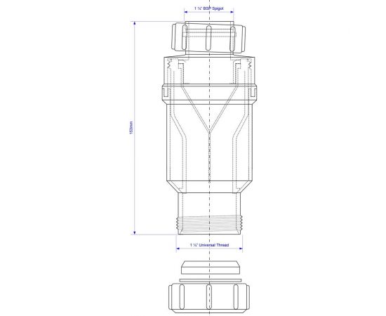 Сифон McAlpine тип сухой гидрозатвор 1 1/4вн-32 мм (пакет) MRNRV32-PB – изображение 3
