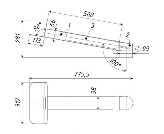 Парапетная прямоугольная (скапер) воронка Татполимер ТП-01.П.ПП черная 30662 – изображение 4