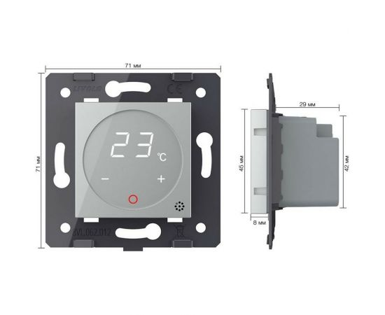 Сенсорный терморегулятор пола LIVOLO с внешним датчиком, серый (механизм) VL-FCQ1-2IPS72 – изображение 5