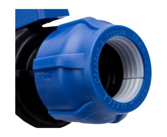 Шаровой кран VALFEX ПНД компрессионный цанга - цанга разборный 32x32121001233232 – изображение 5