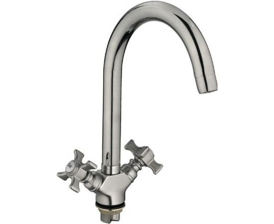 Смеситель ёлочка LEDEME 1/2литой излив керамика крест с гайкой L4311A-2 89846 