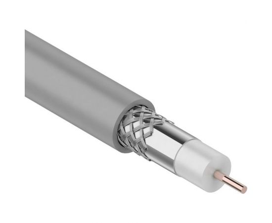 Коаксиальный кабель REXANT RG-8X, 50 Ом, CCS/Al/A, 75%, бухта 100 м, серый 01-2021 