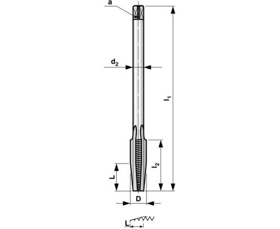 Гаечный метчик Bucovice Tools М 8 Шаг 1.25 мм 115CrV3 117080 – изображение 2