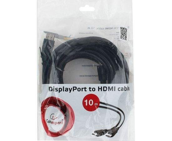 Кабель HDMI-DisplayPort Cablexpert, 10м, 20M/19M, черный, экранированный, пакет, CC-DP-HDMI-10M – изображение 3