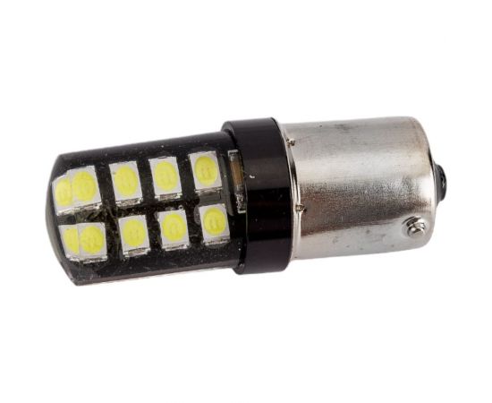 Автолампа SKYWAY диод, S25 (P21W), 12-24 В, 16 SMD диодов, BA15s, 1-конт., белая S08202072 – изображение 3
