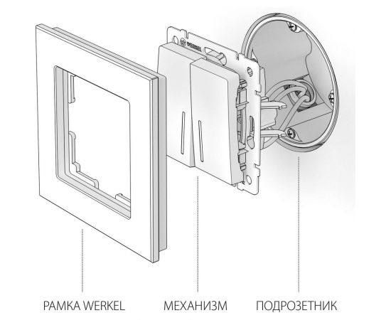 Двухклавишный выключатель WERKEL W1120102 с подсветкой глянцевый никель a051094 – изображение 3