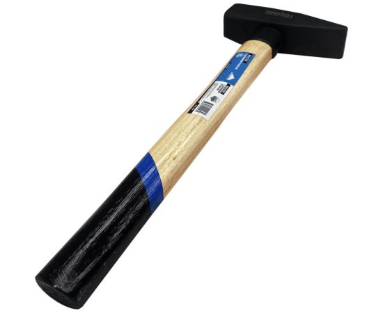 Слесарный молоток vertextools 2000 г, квадратный боек, деревянная рукоятка 10-15-2000 – изображение 3