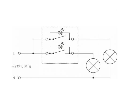 Двухклавишный выключатель WERKEL W1120102 с подсветкой глянцевый никель a051094 – изображение 4