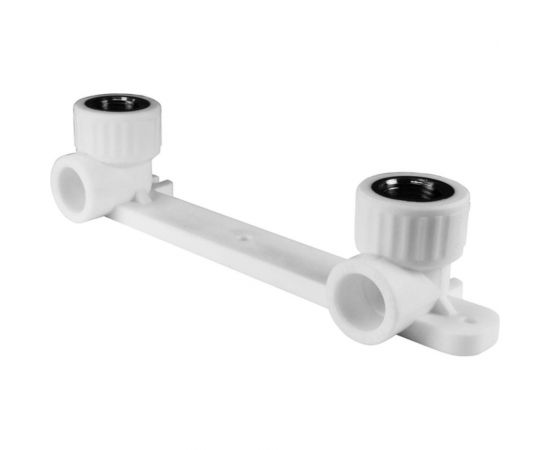 Монтажная планка VALFEX PP-R белая, 25х1/2 дюйма ВР, под смеситель 10124025 127-0299 