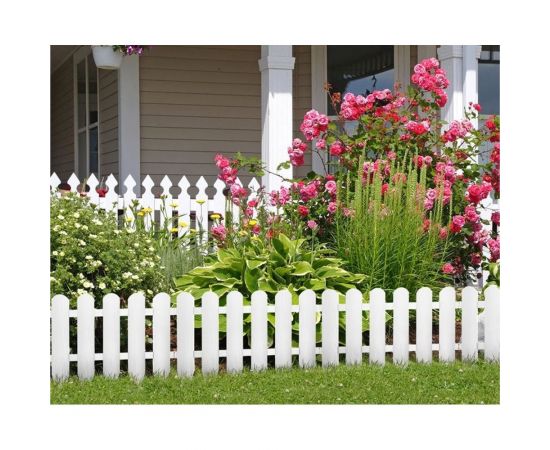 Садовое ограждение Протэкт Штакетник высота 40 см, белый СОШ-25/16 Б – изображение 2