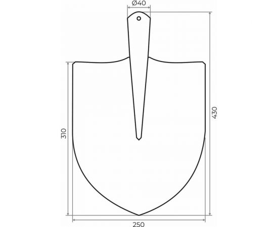 Штыковая лопата из рельсовой стали WillTech ЛШУ зеленая 900 (S503) 010414 – изображение 2