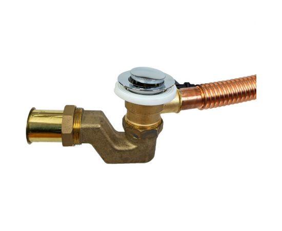 Слив-перелив для ванны Wirquin медно-латунный полуавтомат с патрубком 30719160 – изображение 3