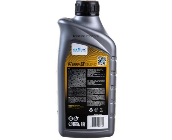 Масло Energy SN, SAE 5W30, API SN, 1 л GT OIL 8809059407240 – изображение 3