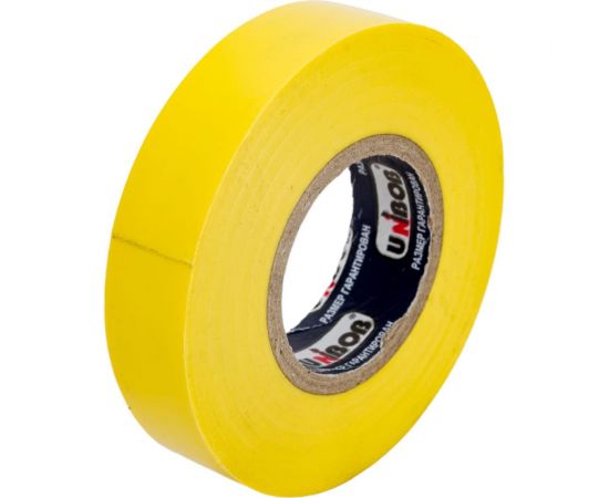 Изолента ПВХ UNIBOB 15 мм х 20 м, желтая, 130 мкм 211761 – изображение 4