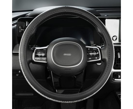 Оплетка SKYWAY Crystal-1 M черная экокожа/серебряные стразы S01102461 – изображение 10