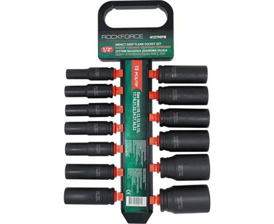 Набор головок ударных глубоких 13 шт, 10-32 мм, 1/2"" Rockforce RF-4137MPB 