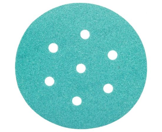 Круг шлифовальный на липучке - зелёный 125 мм, 5 шт, P120 FASTER TOOLS 8541 