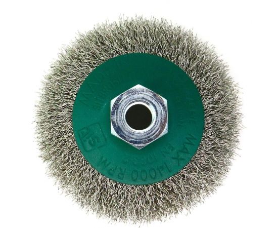 Щетка коническая для ушм 90 мм, М14, проволока гофр. нерж. сталь 0.3 мм SIT 0946 