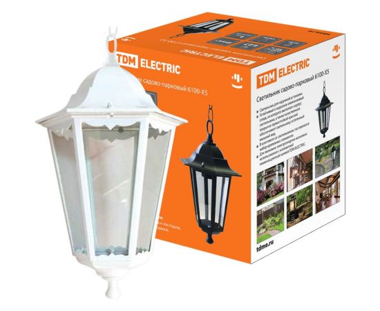 Садово-парковый светильник TDM 6100-25 шестигранник, 100Вт, подвес,белый SQ0330-0070 