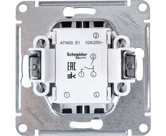 2-клавишный выключатель Schneider Electric ATLASDESIGN 10АХ, ГРИФЕЛЬ ATN000751 – изображение 2