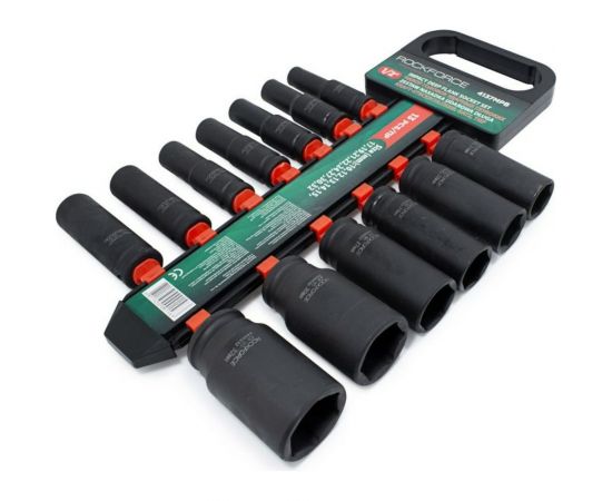Набор головок ударных глубоких 13 шт, 10-32 мм, 1/2"" Rockforce RF-4137MPB – изображение 2