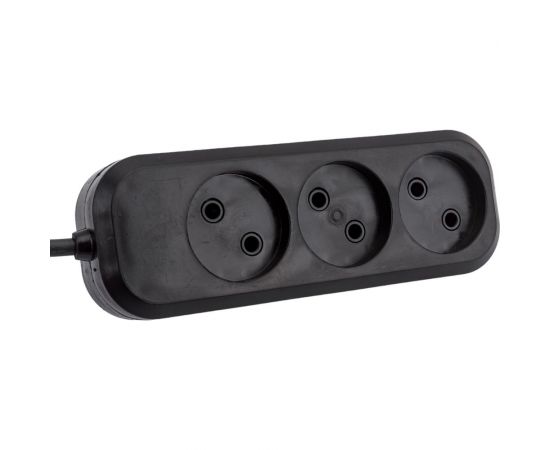 Сетевой удлинитель МПП УДЛИНИТЕЛЬ У-3-3, 1300 Вт, 6А, 3гнезда, 3 м, без заземления, черный, ПВС, 2x0,75 999000000003702 – изображение 3