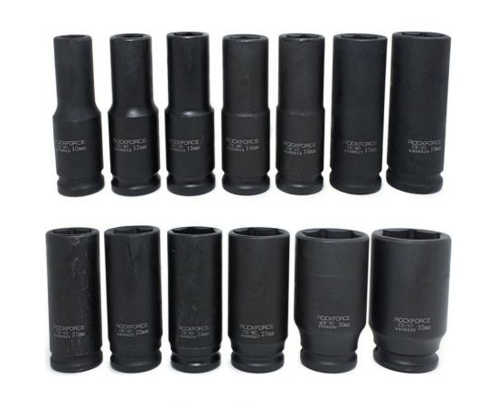Набор головок ударных глубоких 13 шт, 10-32 мм, 1/2"" Rockforce RF-4137MPB – изображение 3