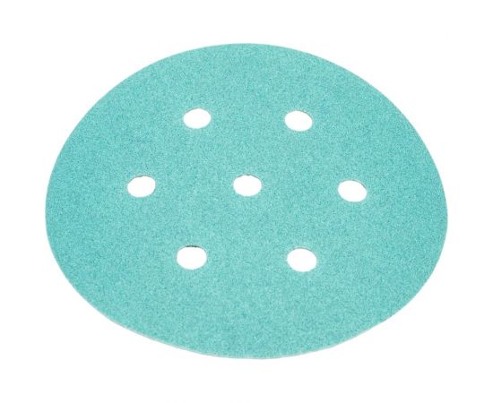 Круг шлифовальный на липучке - зелёный 125 мм, 5 шт, P120 FASTER TOOLS 8541 – изображение 5