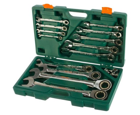 Набор комбинированных трещоточных ключей 72 зуба 17 предметов Jonnesway W45117S 