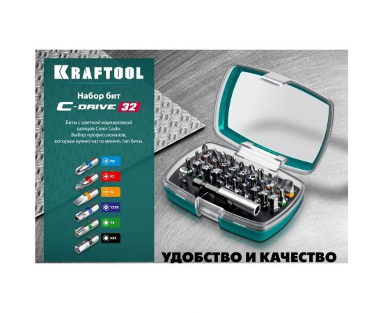 Набор многофункциональных бит KRAFTOOL C-Drive 32 32 предмета, в боксе 26067-H32 – изображение 12