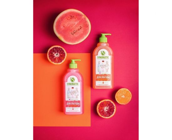 Средство для мытья посуды SYNERGETIC АРБУЗ, флакон-дозатор, 500 мл – изображение 4