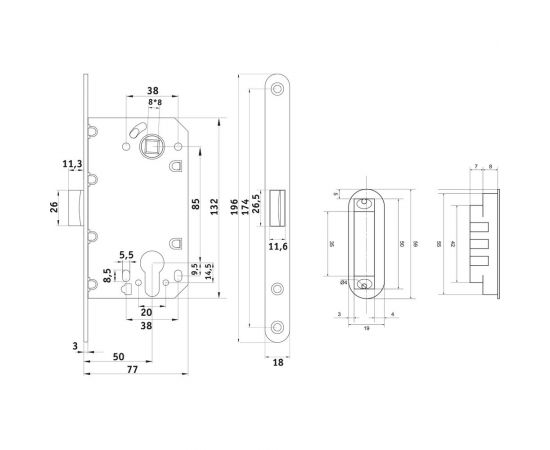 Магнитный корпус замка Palladium 600-M CP СТ-00000951 – изображение 4