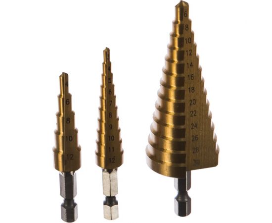 Набор ступенчатых сверл по металлу 3-30 мм AIST 00-00021144 
