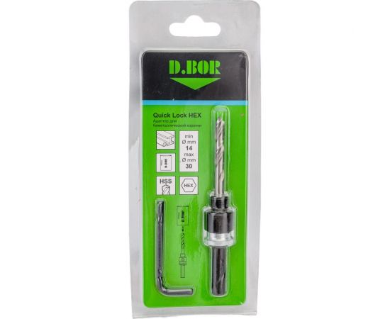 Адаптер HEX 9 мм для для биметаллических коронок 14-30 мм D.BOR D-AQLH-1-14-030 