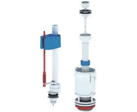 Арматура для бачка АНИ Пласт набор: нижняя подводка, шток хром, 1 режим, эконом WC4550M 023-2651 