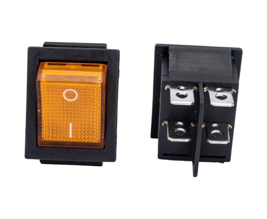 Клавиша Nord-Yada 250V 16А желтая с подсветкой (4контакта) ON-OFF (2шт в упаковке) 905458 