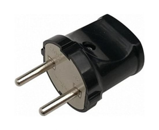 Разборная вилка General Lighting Systems GRV-P-6-R-B-IP20 6А круглая, без заземления, черная IP20 470509 