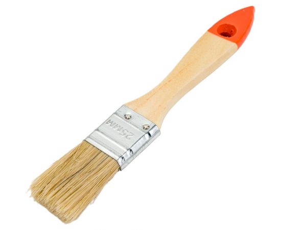 Плоская кисть Петрович 25 мм, натуральная щетина, деревянная лакированная ручка 4100000192 – изображение 2