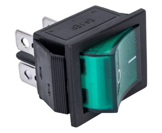 Клавиша Nord-Yada 250V 16А зеленая с подсветкой (4контакта) ON-OFF (2шт в упаковке) 905459 – изображение 2