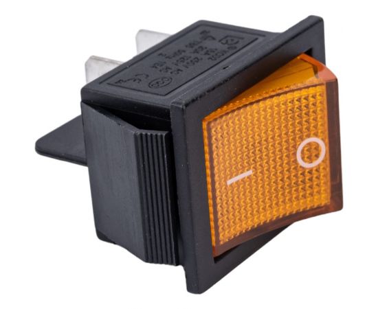 Клавиша Nord-Yada 250V 16А желтая с подсветкой (4контакта) ON-OFF (2шт в упаковке) 905458 – изображение 2