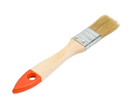 Плоская кисть Петрович 25 мм, натуральная щетина, деревянная лакированная ручка 4100000192 – изображение 3