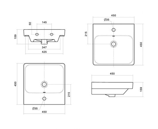 Умывальник AQUATON Адриана 45 1WH501630 00065179 – изображение 4